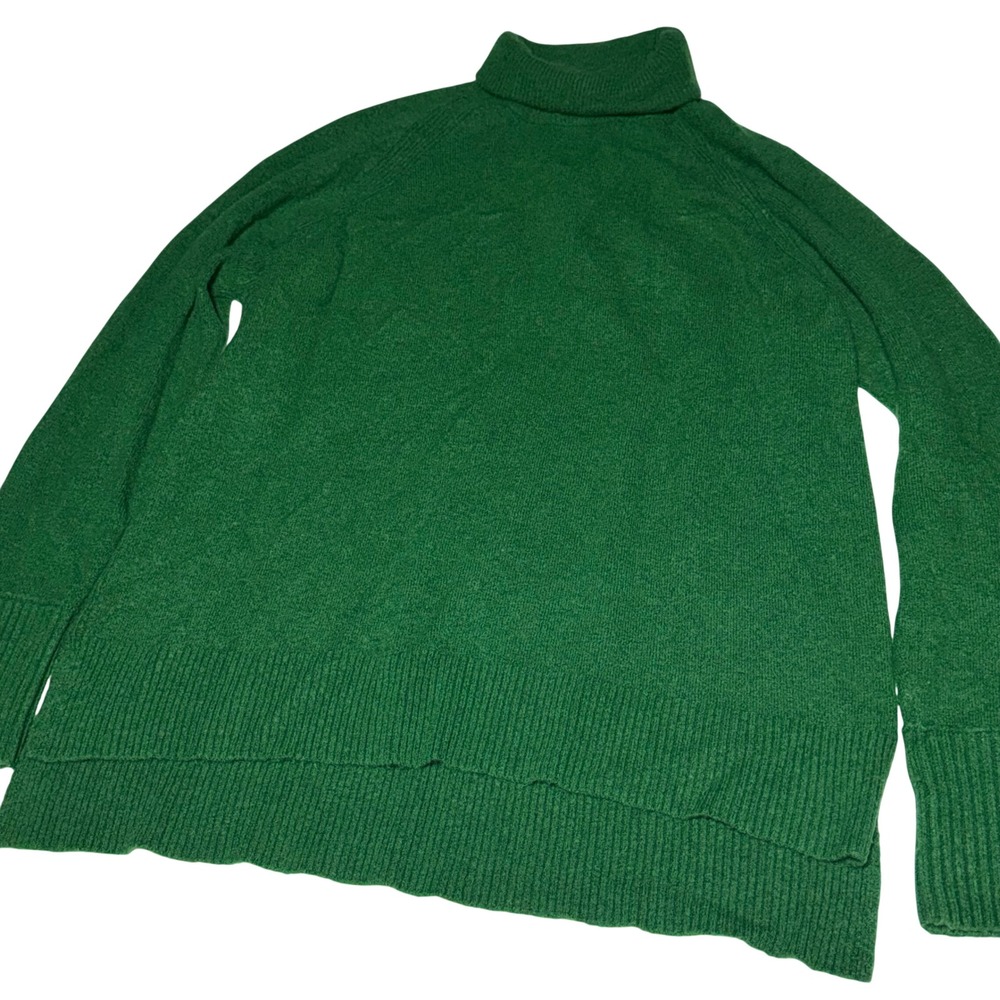 J. Crew Merino Wool Alpaca Blend Turtleneck Rollneck Sweater Green Womens XL